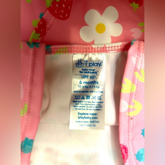 IPlay Swim Tankini Set w/ Snap Swimsuit Diaper & Sun Protection Hat NWT 6 Months - Picture 11 of 11